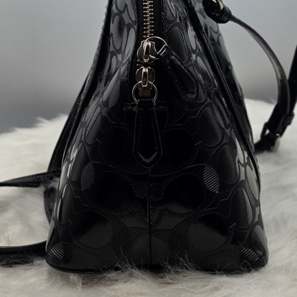 Coach Glossy Black Satchel - Picture 5 of 15